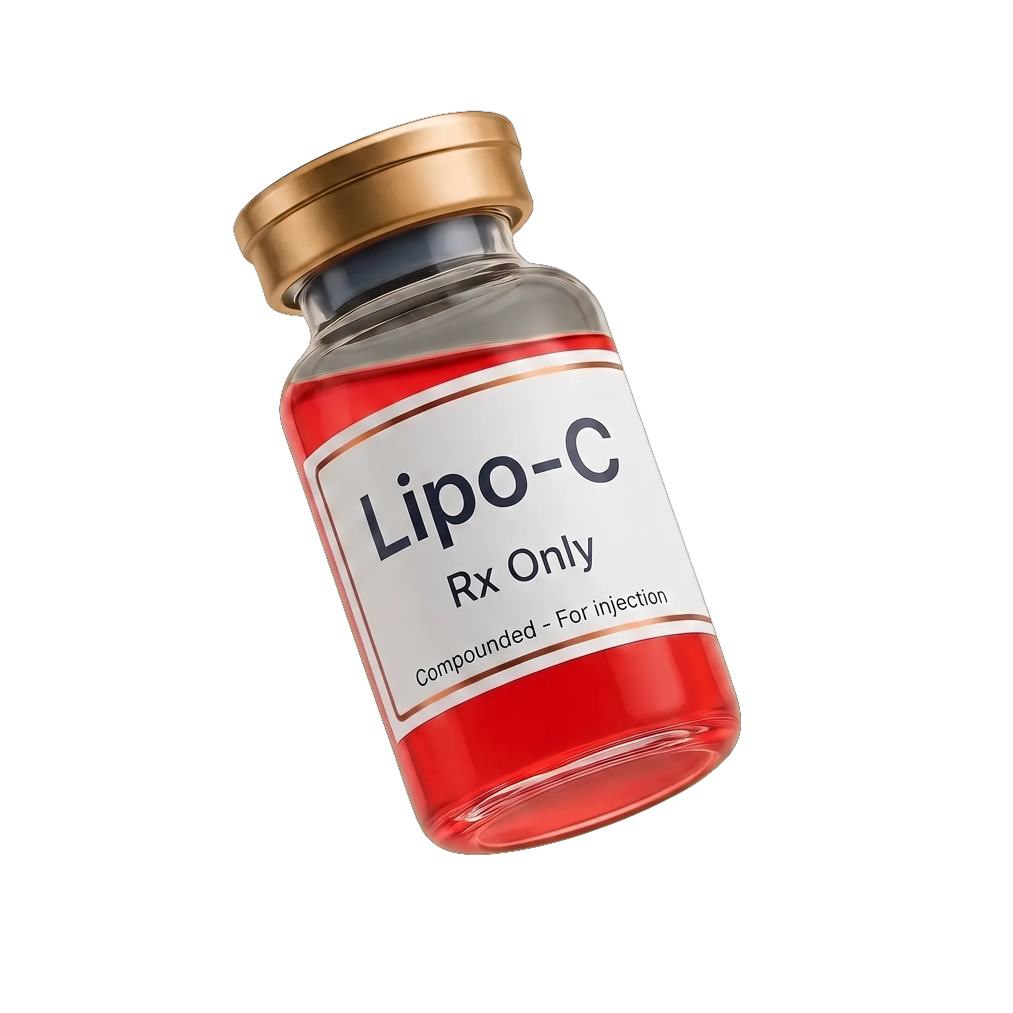 Compounded Lipo-C injection vial with a pharmacy label