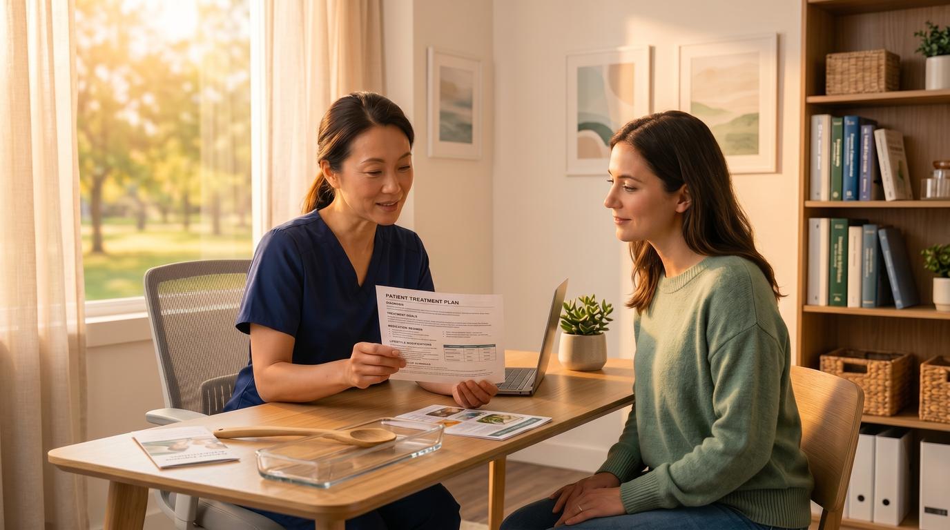 Person consulting with a healthcare provider about tirzepatide treatment options