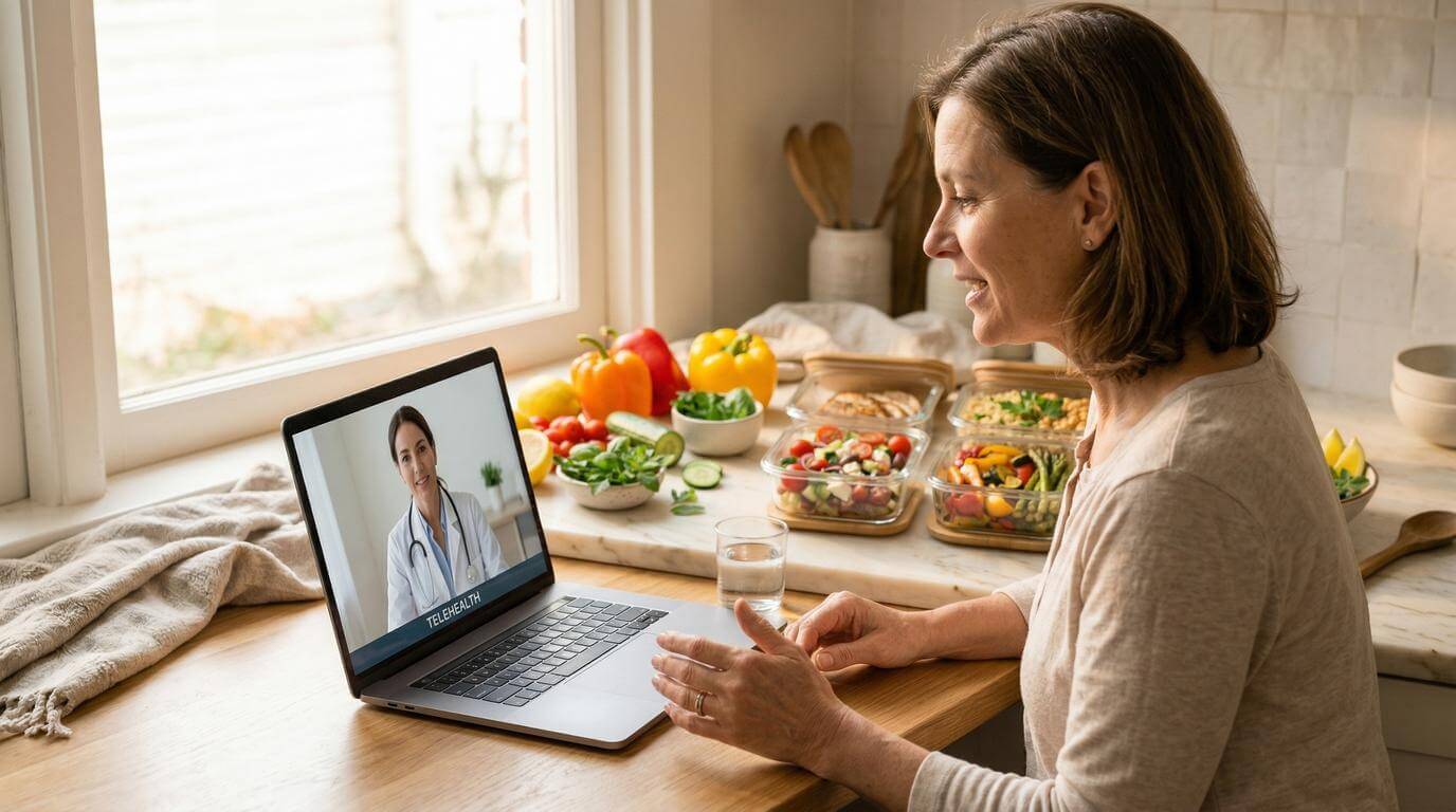 Online telehealth weight loss consultation