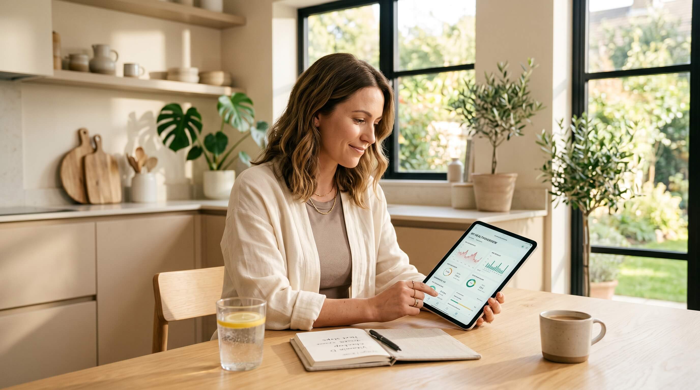 Healthcare provider reviewing GLP-1 weight loss medication options with a patient in a warm clinical setting
