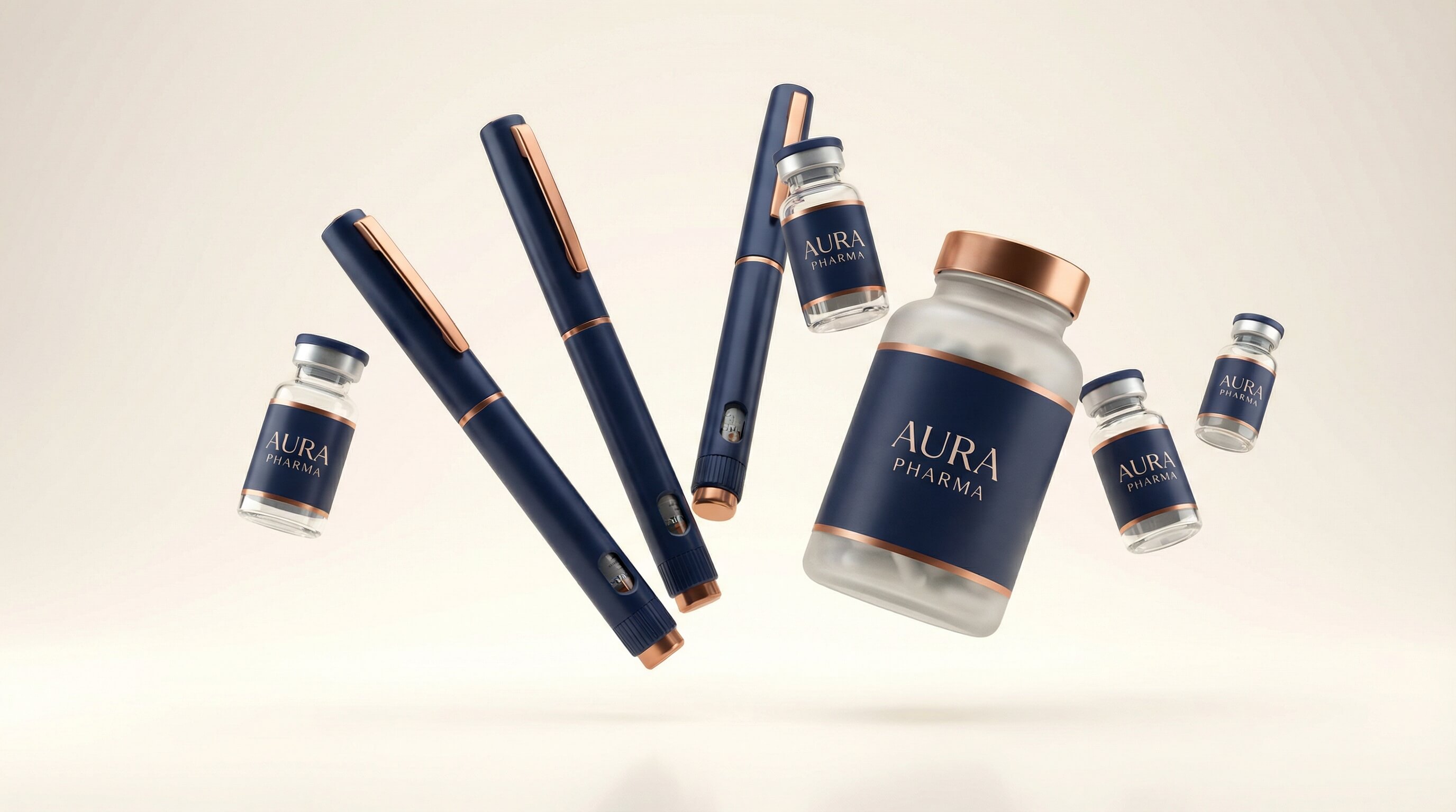 Compounded medication vials and product lineup